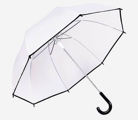 23 Zoll 8K Paris Transparent Klares Regenschirm für Regen Transparentes Plastik J-Griff