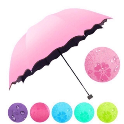 Minimalischer Design-Stil Magische UV-Faltbar Sonne Regen Winddicht Blütenschirm