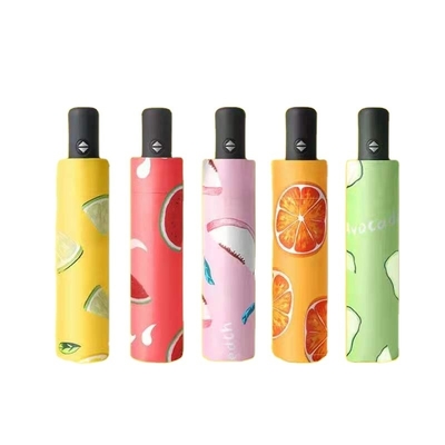 Custom Logo Druck Super wasserdicht tragbare feste Farbe 3 Klappbare Auto-Open Schirm