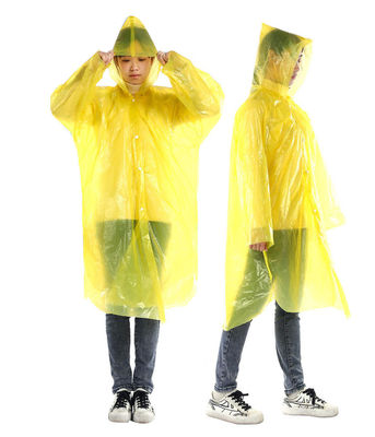Erwachsene Glam-Design-Stil Regenmantel Transparent Lang Einweg-Poncho mit Kapuze