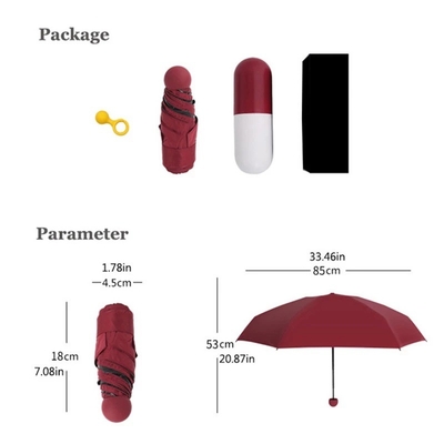 Fünffach UV-Schutzkapsel Tasche Super winziger Regenschirm mit Vollplattendruck