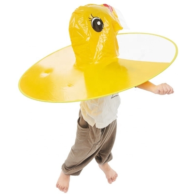 UFO-Form-Handgriffe Kinder Regenmantel Durchsichtige wasserdichte Poncho für Outdoor-Spaß