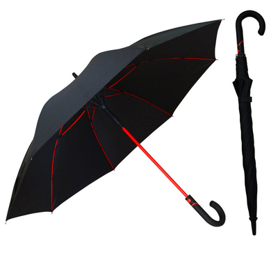 Luxuriöser roter Glasfaser-Golfschirm mit geradlinigem Design und Pongee-Material