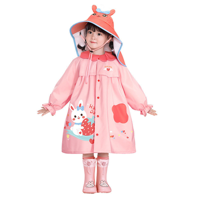 Polyester Taffeta Kinder Regenmantel Zeichentrickfilm Druck für Mädchen Outdoor-Abenteuer
