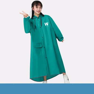Schulbesuch Regenbekleidung Großer Rand Reißverschluss Poncho mit reflektierendem Streifen und wasserdichtem Design