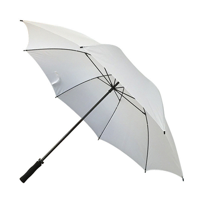 Schwarz beschichtete Metallwelle Polyester Langgriff Gerade Pole Golf Schirm für Unternehmen
