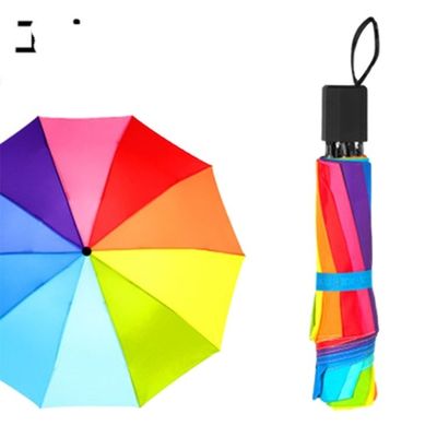 Dreifaltbarer Regenschirm Anpassungsgestelltes Logo Werbe-Regenschirm mit 190T-Nylon-Gewebe