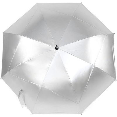 Doppelschicht-Golfschirm Die neueste Erfindung aus Titan-Silber für grenzüberschreitende Lieferungen