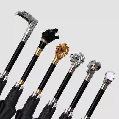 Japanischer Tierkopf Schwarzer Straight Bar Schirm für kreative Persönlichkeiten