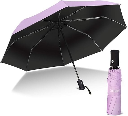 Regenschirmprodukt 3 Klappstoff aus 210T Polyester mit ABS-Kunststoffgriff und wasserdichtem Design