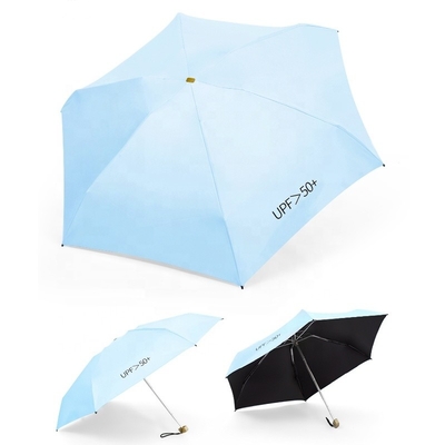 Sommer-Must-Have 5facher Mini-Farbiger Taschenschirm für Damen 8k 19 Zoll Glasfaser Rippen