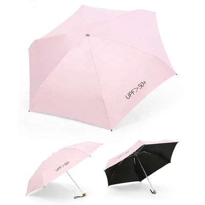 Sommer-Must-Have 5facher Mini-Farbiger Taschenschirm für Damen 8k 19 Zoll Glasfaser Rippen