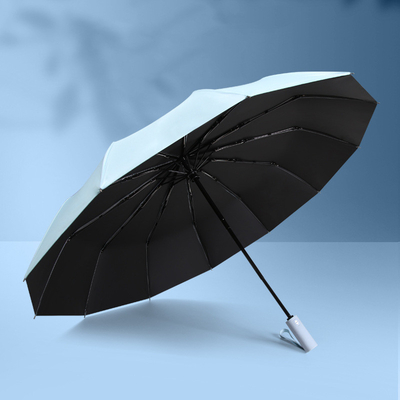 Pongee-Panel-Material Großes Klappwerbe-Schirm für Sonnenschein und Regen Dual