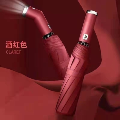 Werbe-/Geschenkschirm mit reflektierender LED-Taschenlampe und automatisch faltbarer Bequemlichkeit