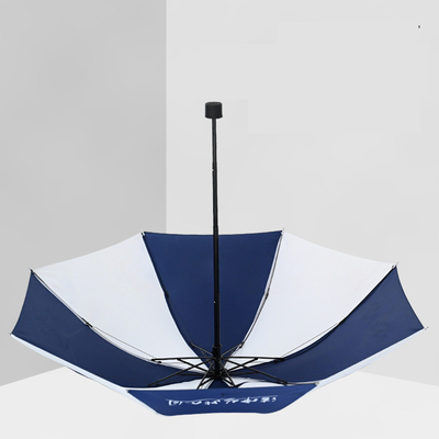 Manuelle Steuerung Blau und Weiß Doppel- Werbe Schirm für Erwachsene Custom Logo Druck