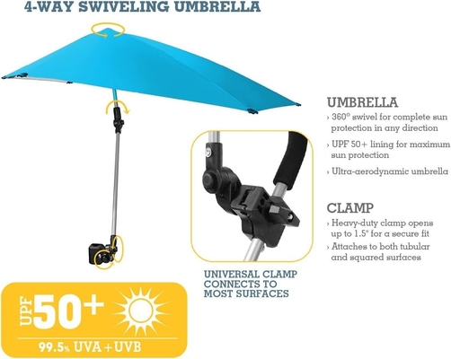 Outdoor Camping Beach Babystuhl mit verstellbarem Regenschirm und universellem UV-Schutz