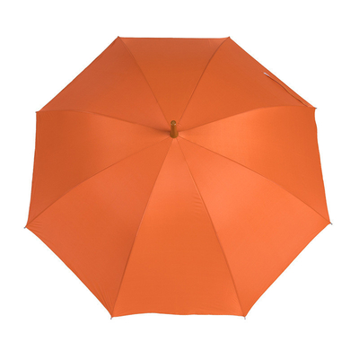 Automatisch geöffneter Vollkörper-Schirm Orange Custom Bank Logo Haken Griff mit 100cm Durchmesser