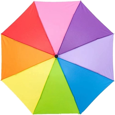 Farbenfrohe Regenbogen-Designs 3 Klappschirm mit winddichten und glasfaserhaltigen Rippen