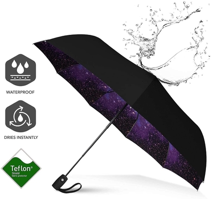 Schwarzer Kleber Sonnenschutz Dreifachklappbarer Regenschirm für Werbung und Geschenke