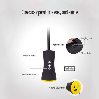 Minimalistisches Design vollautomatischer Klappschirm mit wiederaufladbarem Bluetooth-Lautsprecher