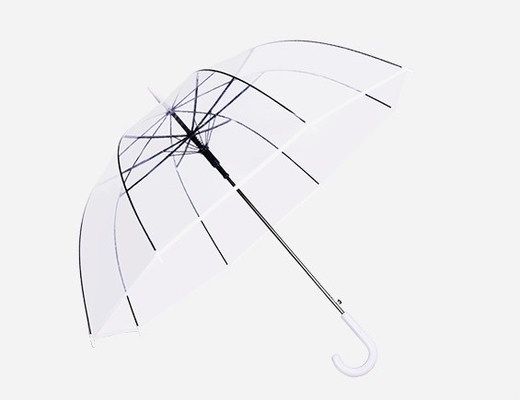 23 Zoll 8K Paris Transparent Klares Regenschirm für Regen Transparentes Plastik J-Griff