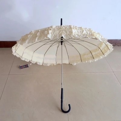 19 Zoll Frau Pagode Sonnenschirm Hochzeitsschirm mit Spitze Panel und manuell offenen Stil