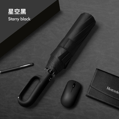 Portable Buckle Hook Loop Lock Handle Schirm in Blau für Sonnenschutz und leicht zu tragen