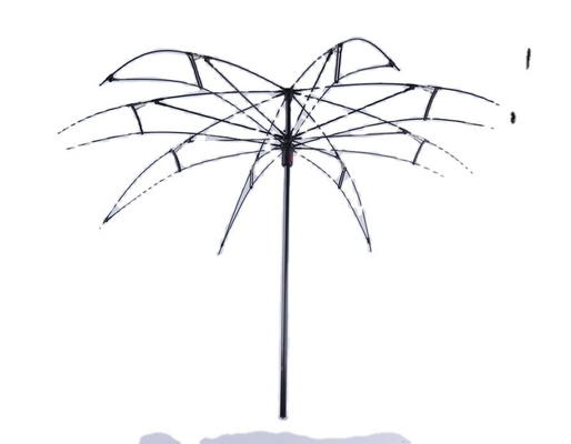 210T Nylon-Schirmrahmen mit 8 Knochen Hand-Offenen Rückwärtsfunktion und Eisendeckel
