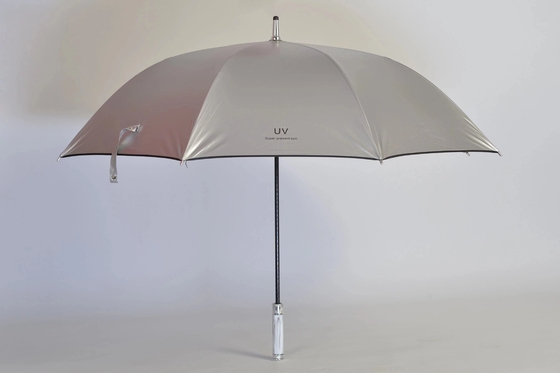 Golf Straight Winddichtes Regenschirm für agile Supply Chain Anpassung in Titan Silber
