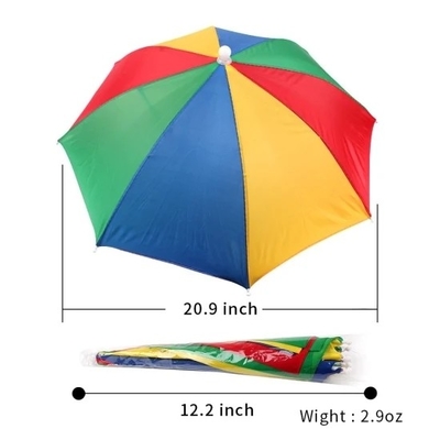 Sonnen-UV-Schutz Custom Logo Druck Kopf Hut Form Regenschirm für Erwachsene und Kinder