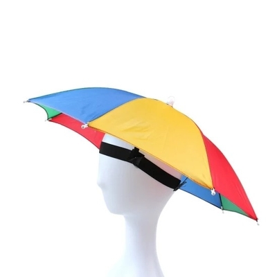 Sonnen-UV-Schutz Custom Logo Druck Kopf Hut Form Regenschirm für Erwachsene und Kinder