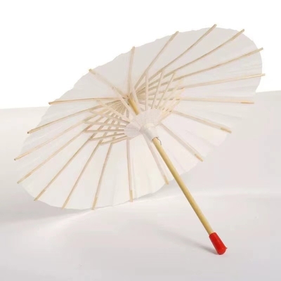 Handgefertigte Requisiten Weißes japanisches Papier Regenschirm mit individuellen Designs Logo-Druck