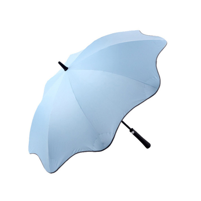 Kreative 8 Rippen runden Ecken Windfest Sicherheitstipps gerade Regenschirm mit Logo-Druck