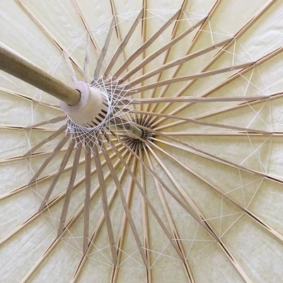 Handgefertigte Requisiten Weißes japanisches Papier Regenschirm mit individuellen Designs Logo-Druck