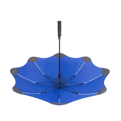Kreative 8 Rippen runden Ecken Windfest Sicherheitstipps gerade Regenschirm mit Logo-Druck
