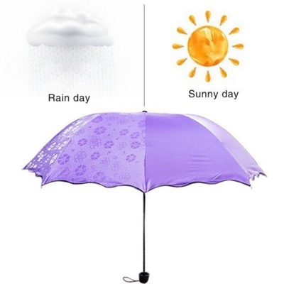 Minimalischer Design-Stil Magische UV-Faltbar Sonne Regen Winddicht Blütenschirm