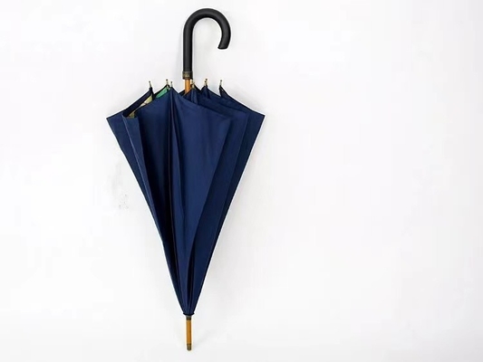 Minimalistischer Design-Stil Druck-Doppelschirm mit Holzwelle und Hakengriff