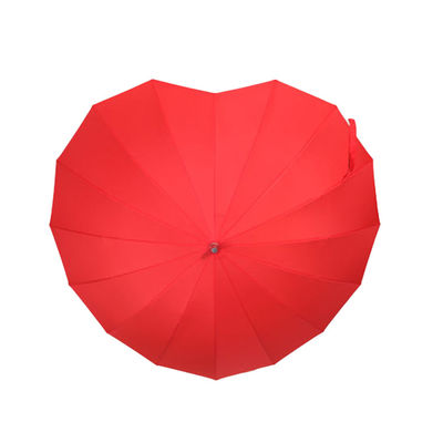 Erwachsene Kreative leuchtend rote Herz-förmige Sonnenschirm Langgriff Regenschirm für Hochzeit