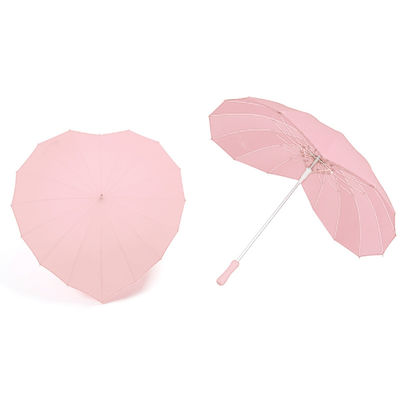 Erwachsene Kreative leuchtend rote Herz-förmige Sonnenschirm Langgriff Regenschirm für Hochzeit