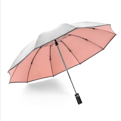 Tech Titanium Silber Beschichtung Custom Falte Umgekehrter Regenschirm für stilvolles Design
