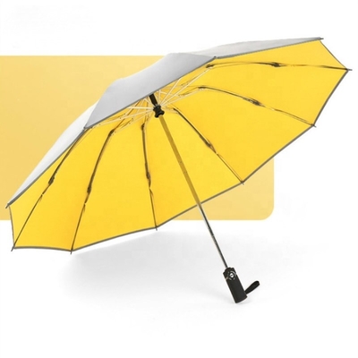 Tech Titanium Silber Beschichtung Custom Falte Umgekehrter Regenschirm für stilvolles Design