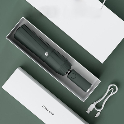 Wind- und Rostbeständiger Klappschirm wiederaufladbar LED-Leuchten offener Durchmesser 95cm