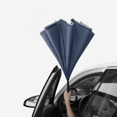 Einfacher und kreativer Werbe-Geschenkschirm mit verstärktem Faser-Rückwärtsdesign