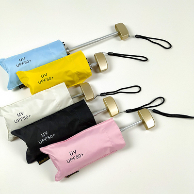 Reisen Sie stilvoll mit Super Mini Pocket Anti UV Schirm Gold Metall Glasfaser Rippen