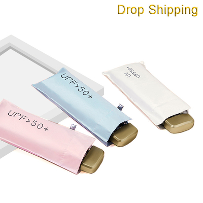 Drop Shipping Schwarze UV-Beschichtung Pongee Mini Kapsel Taschenschirm zum Sonnenschutz