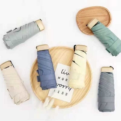 Druck des Kundenlogos Klappschirm UV-Schutz Klarer Sonnenschirm Five Fold Mini