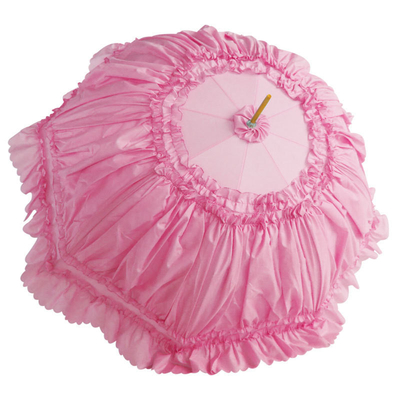 8K Stahl Rippen Halbautomatische Prinzessin Spitze Sonnenschirme für Frauen Rosa Farbe Custom Logo