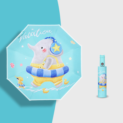Erwachsene Einzigartiges Muster Selbstaufklappbar Sonne Regen Kinder Schirm mit Gummi-beschichtetem Griff