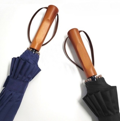 Gerader Regenschirm Retro Holzgriff Automatisch offen kundenspezifisches Geschenk Werbeschirm