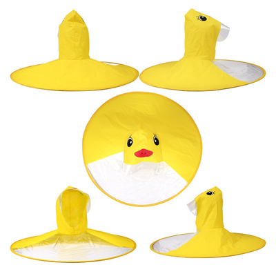 Custom Logo Druck UFO Durchsichtige wasserdichte Poncho für Kinder Erwachsene Altersgruppe